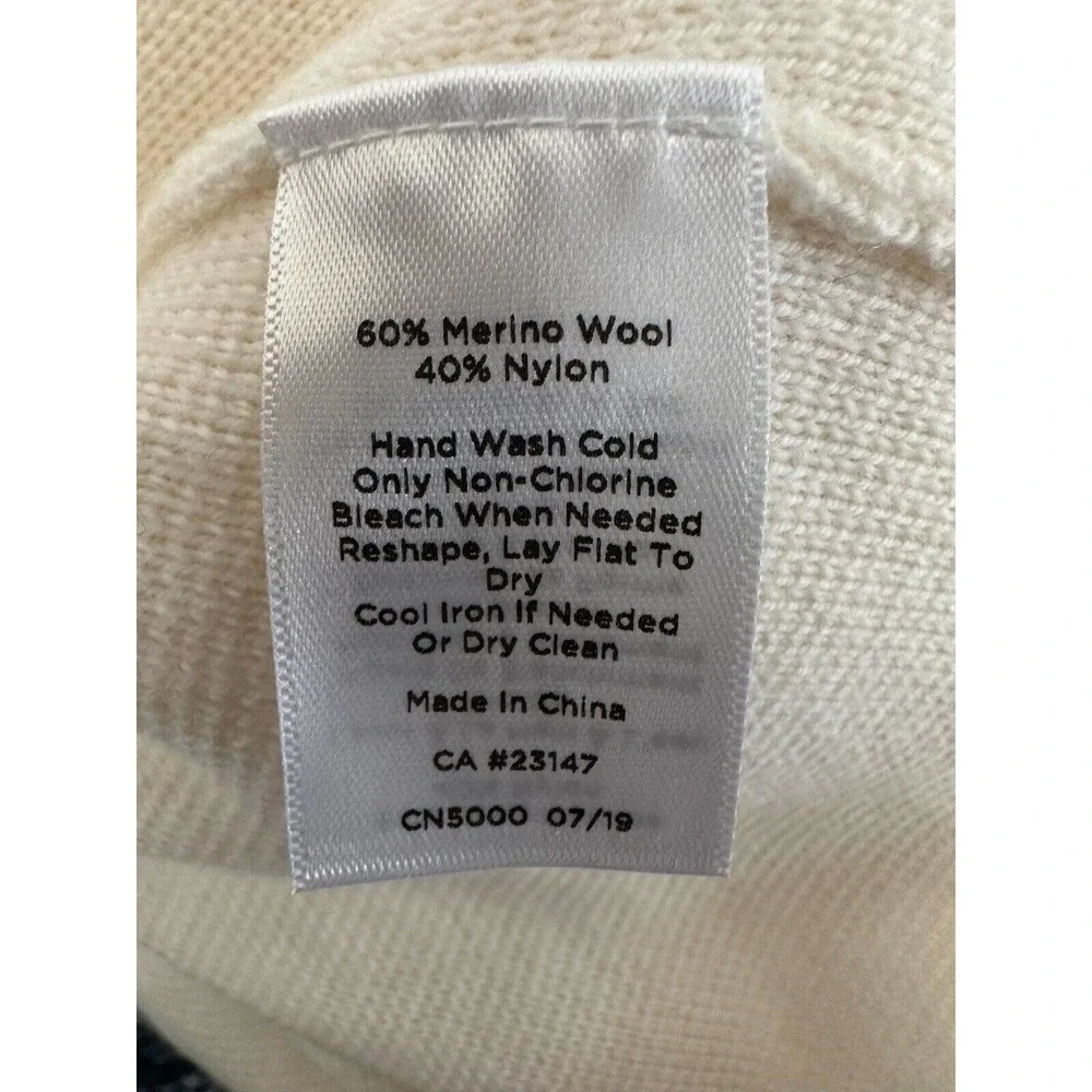 Talbots Merino Wool Blend Knit Sweater Blazer Open Cardigan Cream Plus Size 3XP - Picture 5 of 9